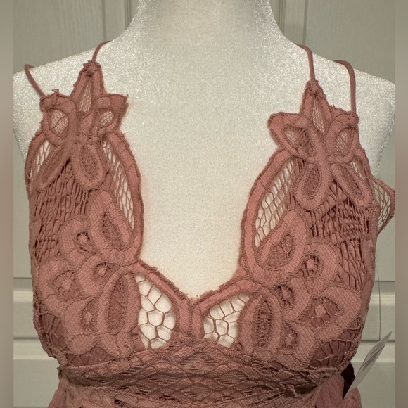 NWT Free People Intimately Adella Cami Mauve Lace Ruffled Tank Top Size XS - Picture 2 of 10